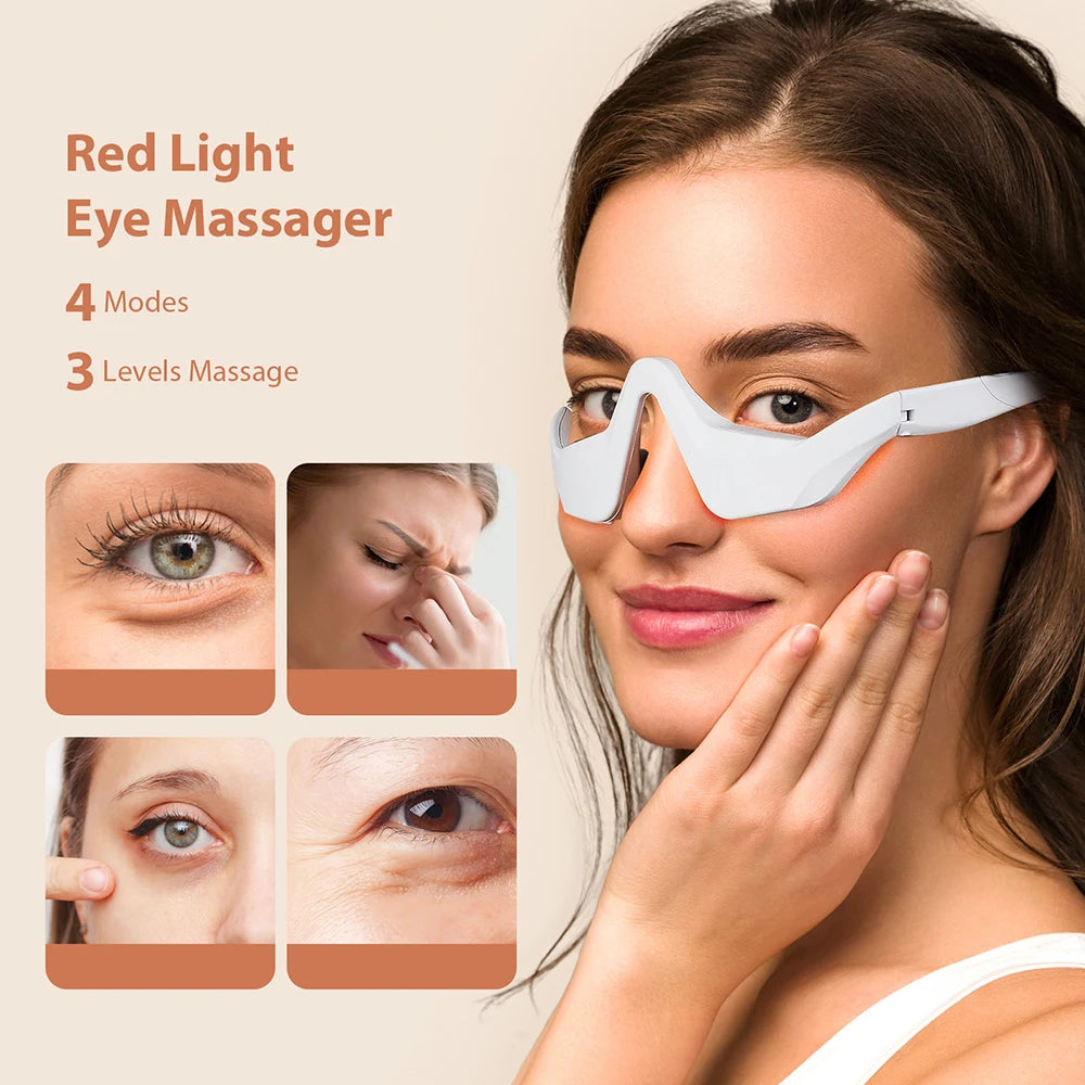 3D EMS Eye Massager with Heat & Red Light Therapy – Dark Circles & Puffiness Relief