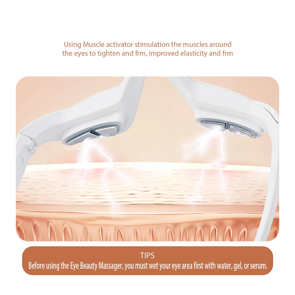 3D EMS Eye Massager with Heat & Red Light Therapy – Dark Circles & Puffiness Relief