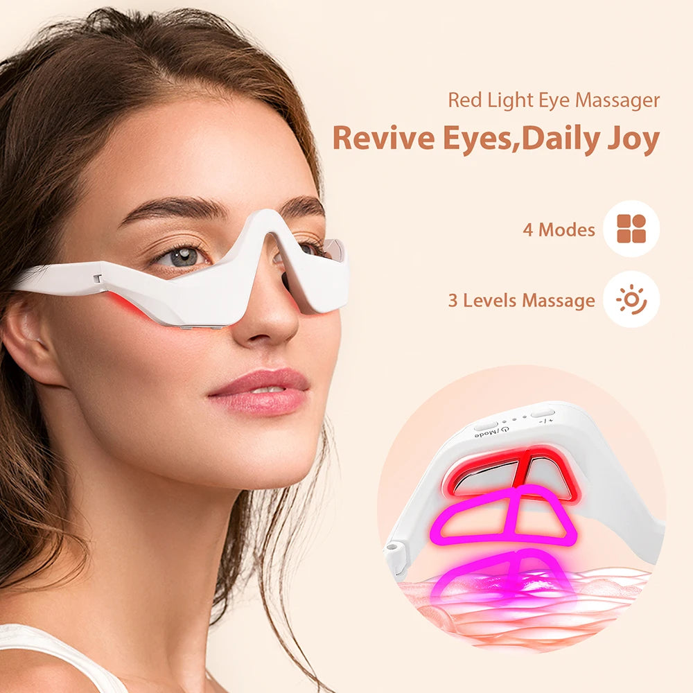3D EMS Eye Massager with Heat & Red Light Therapy – Dark Circles & Puffiness Relief