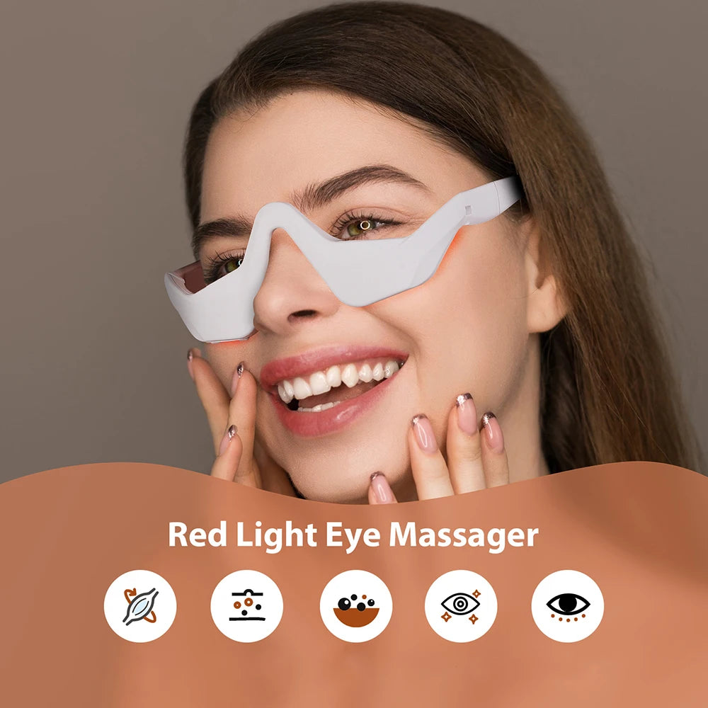 3D EMS Eye Massager with Heat & Red Light Therapy – Dark Circles & Puffiness Relief