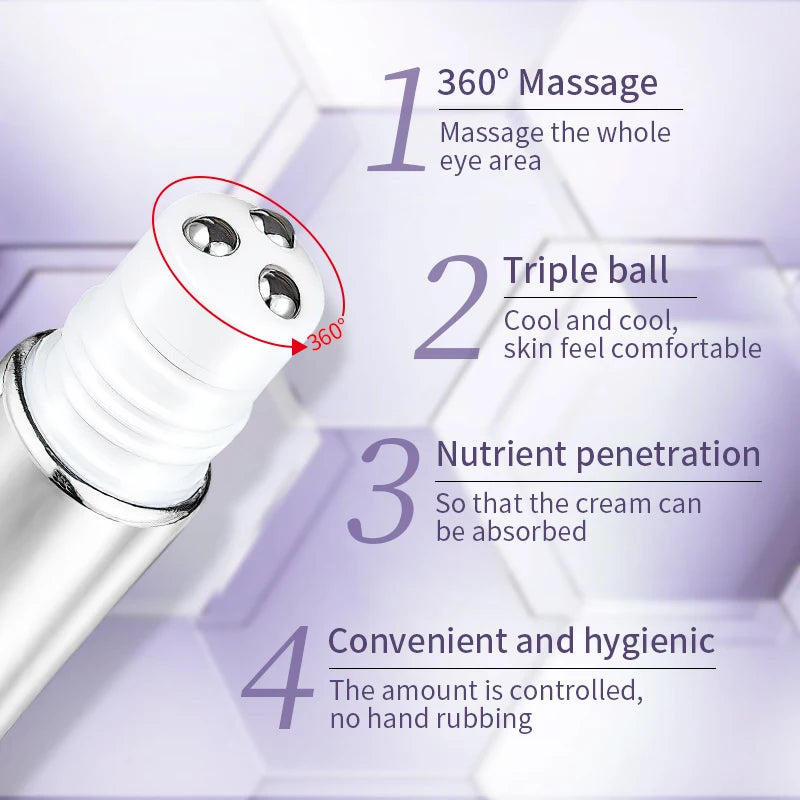 Hyaluronic Acid Eye Roller Cream | Dark Circles, Puffiness & Anti-Aging Treatment